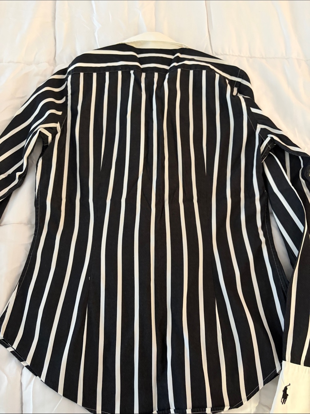 Ralph Lauren Black and White Striped Button-Down Shirt - Picture 5 of 5